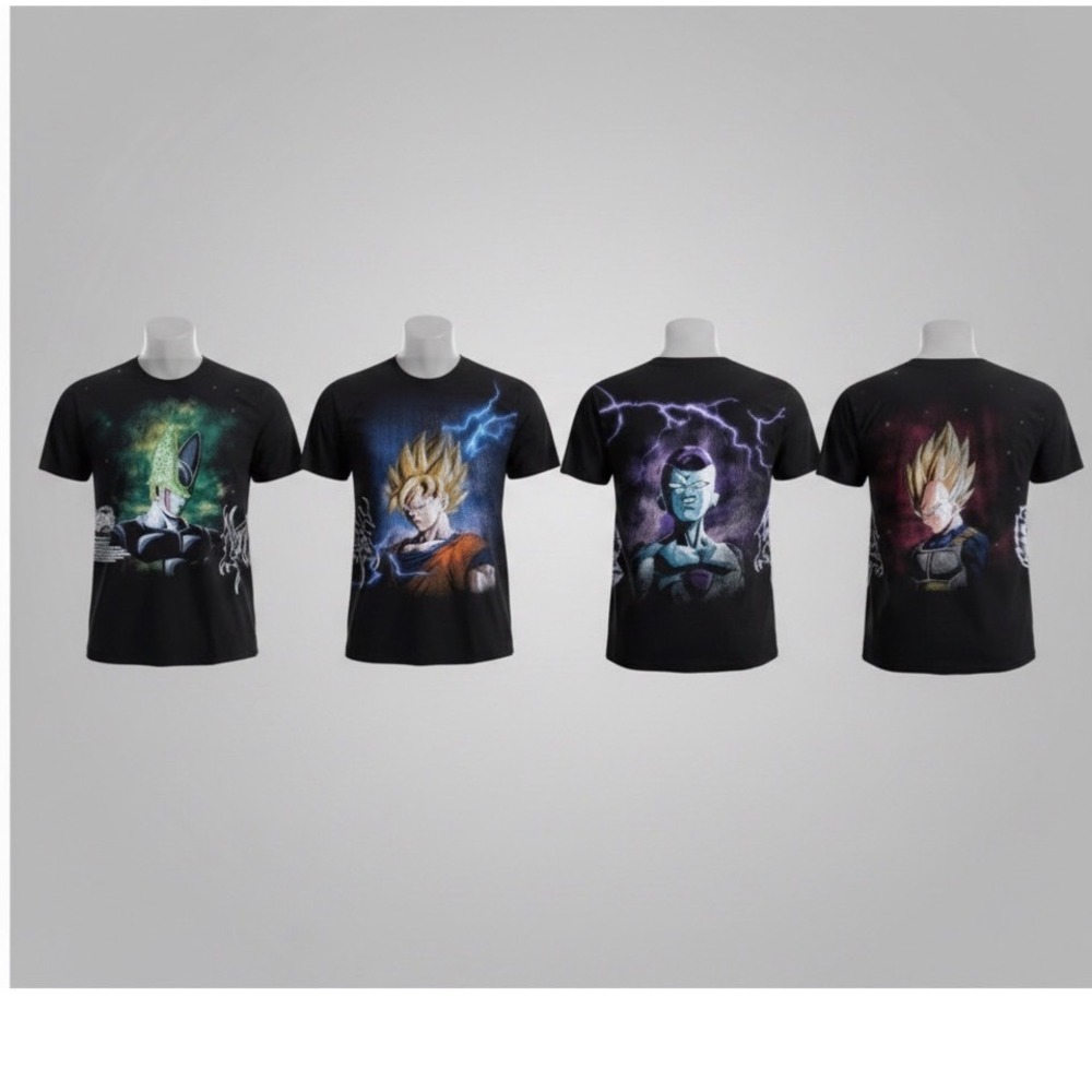 Darc Sport Dragon Ball Z T-Shirts Men's Large Black 4 SHIRT Set Limited Edition